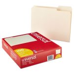 Universal Top Tab File Folders, 1/3-Cut Tabs: Assorted, Letter Size, 0.75" Expansion, Manila, 100/Box