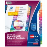 Avery Ready Index Table of Contents Dividers for Laser and Inkjet Printers, Jan-Dec