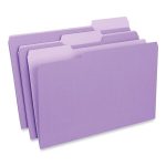 Universal Interior File Folders, 1/3-Cut Tabs: Assorted, Legal Size, 11-pt Stock, Violet, 100/Box