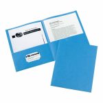 Avery Two-Pocket Folder, Accommodates (40) 11 x 8.5 Sheets, Light Blue, 25/Box