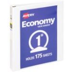 Avery Economy View 3-Ring Binder, 1" Round Rings, White