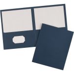 Avery Two Pocket Folders, 8-1/2" x 11", Dark Blue, Box Of 25 - Image 2